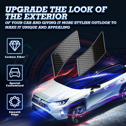 Exterior Front Side Door Window A Pillar Molding Cover Trim Compatible With Toyota RAV4 2019-2024,Carbon Fiber Pattern