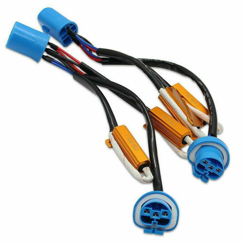 2pcs Error Free 9007 9004 LED Headlight Bulb Load Resistor Kit, HID Relay Harness Decoder CAN-bus Anti Flicker Hyper Flash Wiring Canceler