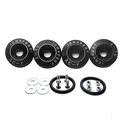 JDM Quick Release Fasteners Compatible with Car Bumpers Trunk Fender Hatch Lids (Black)