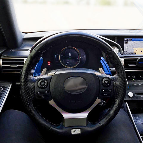 Sporty Blue Steering Wheel Paddle Shifter Extension For Lexus IS IS-F NX RC