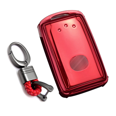 Red Soft TPU Full Protect Remote Smart Key Fob Cover Case For Mazda 3 2019-2025