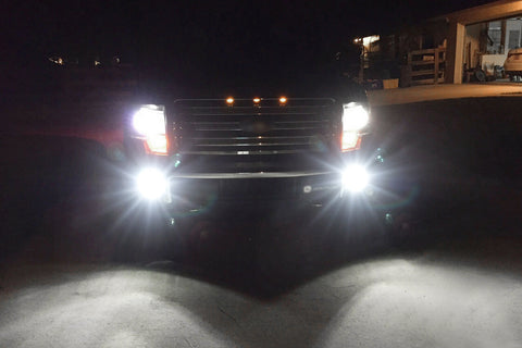 9145 H10 100W 6000K White LED Fog Light Bulbs