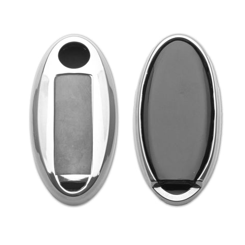 Black Soft TPU + Hard ABS Remote Smart Key Fob Shell Cover For Nissan 3 4 5 Buttons