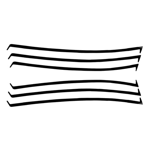 For Chevrolet Camaro 2010-2015 Matte Black Side Body Vent Strip Insert Decals 6X