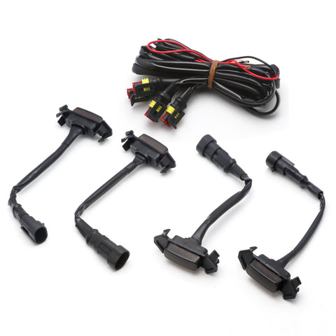 4pcs Smoked Lens Front Grille Amber LED Light Kit for Toyota Tacoma w/TRD Pro Grille 2016-2021 or RAV4 2019-2021