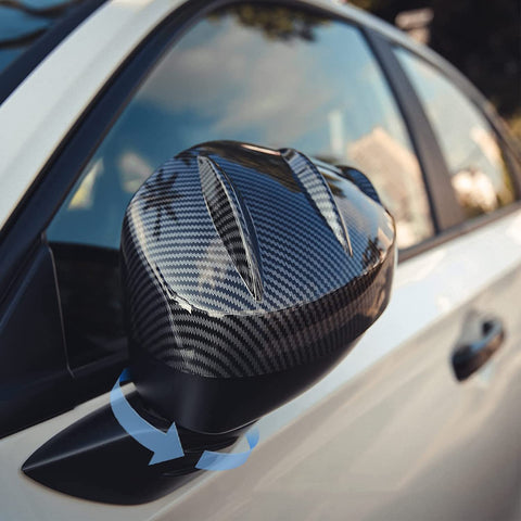 2Pcs Carbon Fiber Texture Rearview Side Mirror Cover Trim For Honda Civic 2022