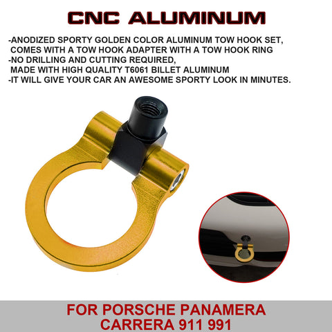 Gold Track Racing Style Aluminum Tow Hook For Porsche Carrera 911 991 2014-up