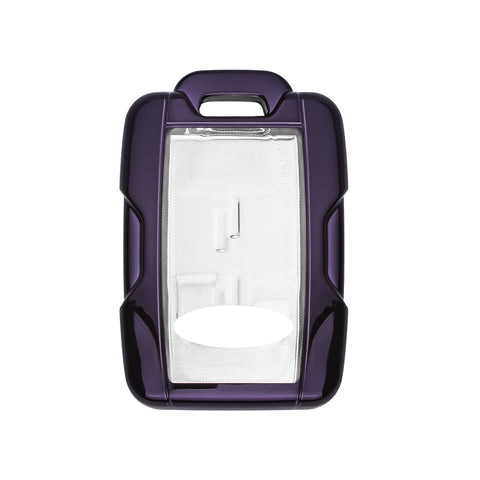 Purple TPU 360° Protection Remote Key Cover w/Keychain For Chevy Silverado GMC Sierra 2014-up