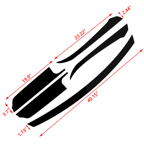 Gloss Black Front Bumper Hood Grille Stickers Trims For Honda Accord 2018-2020