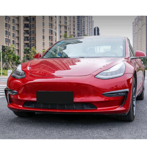 Front Fog Light Lamp Eyebrow Cover Trim Compatible With Tesla Model 3 2017-20232pcs (Glossy Black)