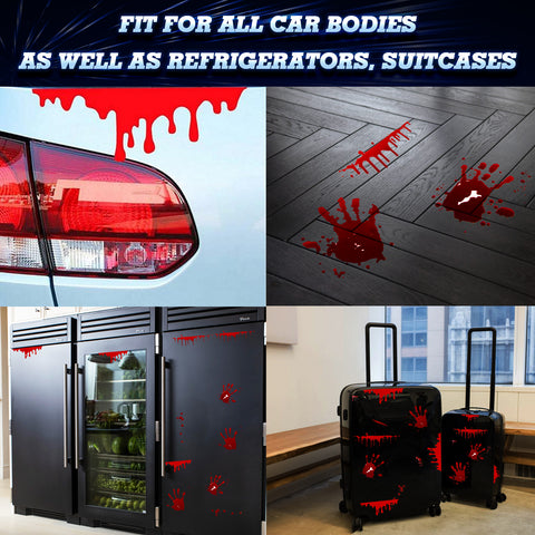 Red Bleeding Blood & Blood Dripping Hand Pre-Cut Horror Stickers Universal Fit