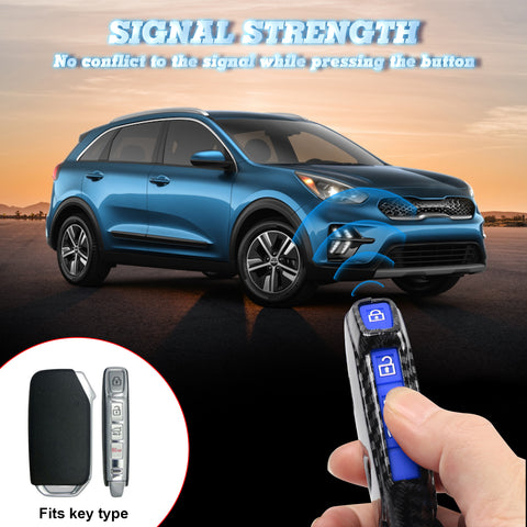 Carbon Fiber Texture Full Protect Remote Key Fob Cover For Kia Sorento 2018-22