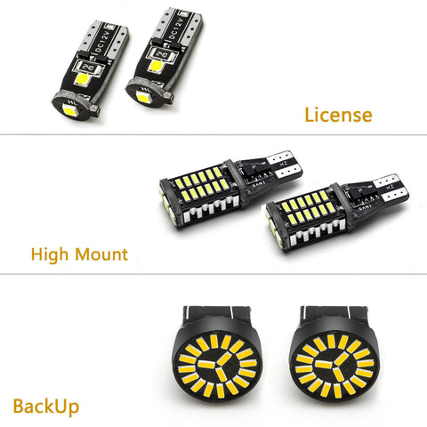 for Ford F-150 F150 2018 2019 LED High Mount Cargo License Plate Backup Reverse Light Lamp Package Set