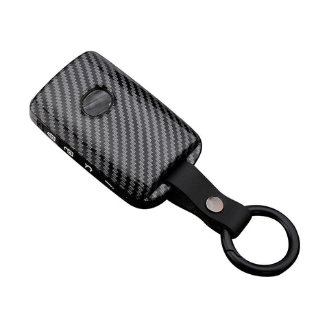 Carbon Fiber Look Full Protect Remote Smart Key Fob Cover For Mazda CX-9 2020-21