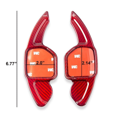 Black/ Red Real Carbon Fiber Steering Wheel Shifter Gear Paddle DSG Extensions For Audi A4L A6L