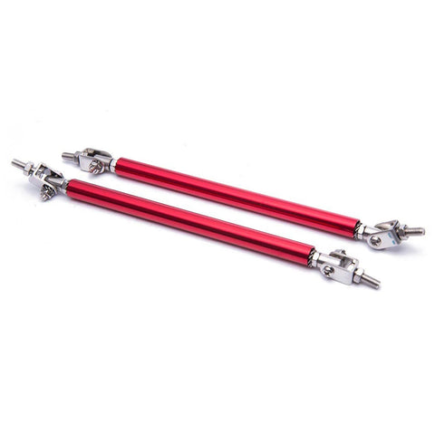 Adjustable 6"-9" / 8"-11" / 10"-13" Front Bumper Lip Splitter Diffuser Strut Rod Tie Bars Fit Most Vehicles, Black / Red / Blue / Silver