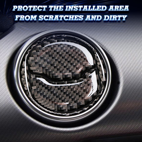 9Pcs Carbon Fiber Dashboard AC Air Outlet Overlay Trim For Ford Mustang 2015-up