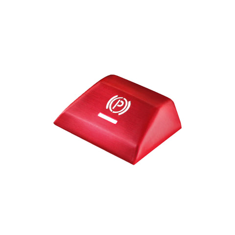 Car Interior Parking Brake P Button Switch Knob,Handbrake Button Frame Decoration Cover Sticker Compatible with Porsche Cayenne Panamera 2018-2021 (Red)