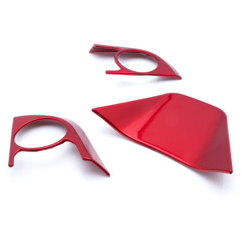 3pcs Red ABS Steering Wheel Frame Cover Trim for Toyota Camry 2018-2024, Fit Toyota Corolla Hatchback 2019-2024