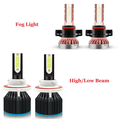 for GMC Yukon 2007-2014 Ice Blue LED Headlights High Low Beam + Fog Light Bulbs Super Bright