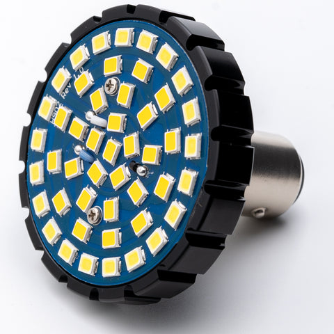 2" LED Front Turn Signal Daytime Running Light Kit for Harley Davidson Motorcycles - Bullet Style Insert with 1157 Base - 48 SMD Error Free