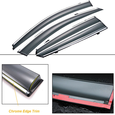 JDM Mugen Style Window Deflector Tinted Sun Visors for Honda Accord Sedan 2013-2017