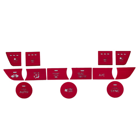 13Pcs Red Aluminum Center Dashboard Switch Cover Trim For Honda Accord 2018-2021