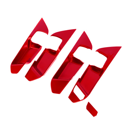 Inner Door Handle Bowl Side Panel Control Panel Cover Trim, Sporty Red, Compatible with Toyota RAV4 2019-2024