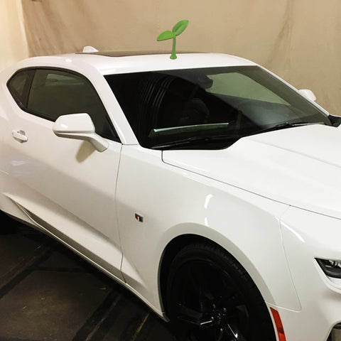 Racing Style Green Sapling Antenna Roof Stickers Decor For Car Front Rear Bumper