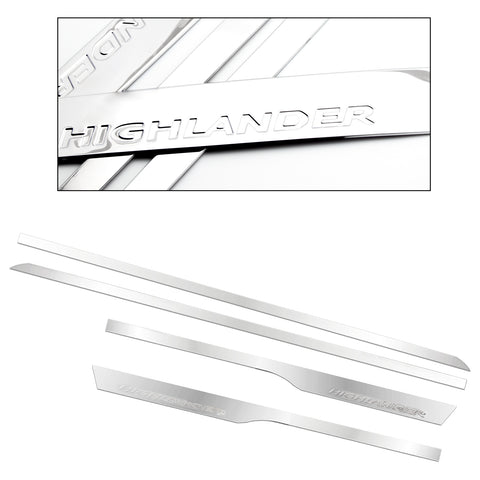 4x Stainless Steel Car Body Door Side Molding Trim Cover for Toyota Highlander 2014-2019