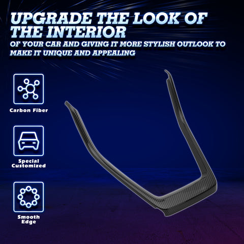 Carbon Fiber Pattern Center Console Gear Shift Frame Cover For Toyota RAV4 2019-2021