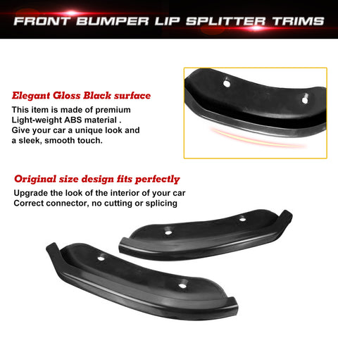 For Challenger SRT Hellcat 2015-2023 Black Bumper Corner Spoiler Protector Trims