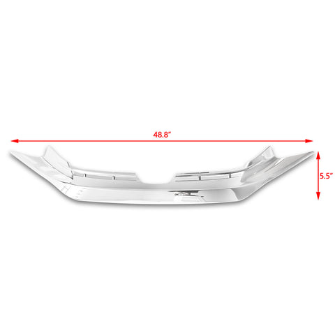 ABS Front Bumper Center Grille Lower Frame Cover Trim Honda Accord 2016 2017 2018 Chrome Silver