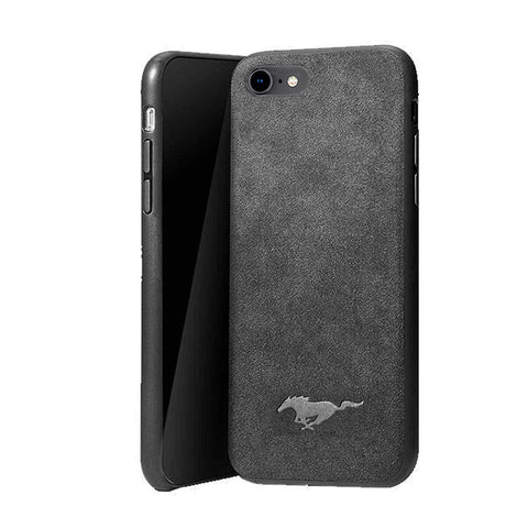 Luxury Super Mustang Logo Slim Leather Alcantara Suede Durable Protective Cover Case for iPhone 7 8 iPhone 7 8 Plus iPhone X