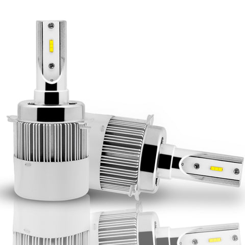 2x H7 LED Headlight Kit with Retainer Adapter Clip Holder, 6000K Xenon White / 8000K Ice Blue 8400LM High Low Beam Headlight Bulb Conversion Kit