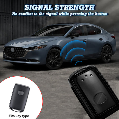 Black Soft TPU Full Protect Remote Smart Key Fob Cover For Mazda CX-9 2020-2025