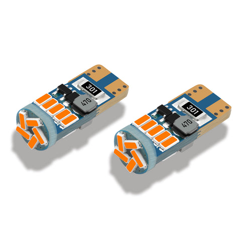 194 168 175 T10 2825 W5W LED Bulb Canbus Error Free, 3000K Amber Extremely Bright LED Light Lamp Bulbs for Car Side Marker Light Replacement, 15-SMD 4014 chipset