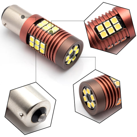 2x 30-SMD LED 1156 BA15S Bulb for Brake Tail Stop Light Front Rear Turn Signal Lamp Parking Backup Reverse Light DRL Error Free