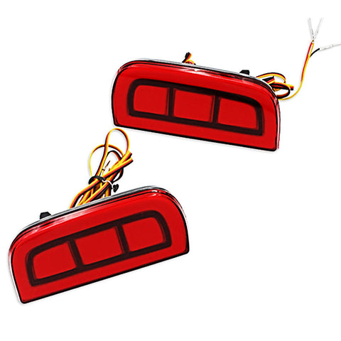 JDM Add-on LED Rear Bumper Reflector Lights for Honda Civic Sedan/Coupe 2016-2019, Function as Tail Brake Light Rear Fog Lamp