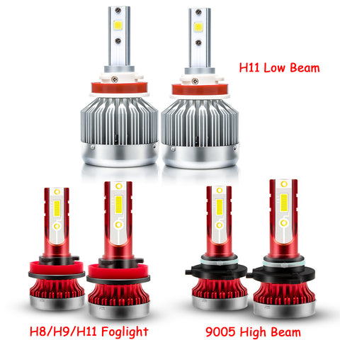 LED Headlight Combo Kit High Low Beam Fog Light Bulbs for Honda Accord 2013 2014 2015