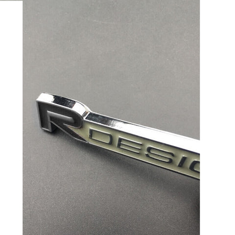 Silver/Black Metal R-Design Letter Emblem Trunk Lid Side Fender Decal Badge for Volvo