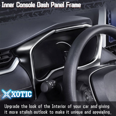 Interior Center Console Dashboard Instrument Frame Moulding ABS Cover Trim For Toyota RAV4 2019-2024, Glossy Black