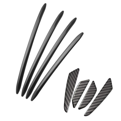 Black Door Handle + Door Edge Guard Cover Trim For BMW 5 series F10 2011-2017