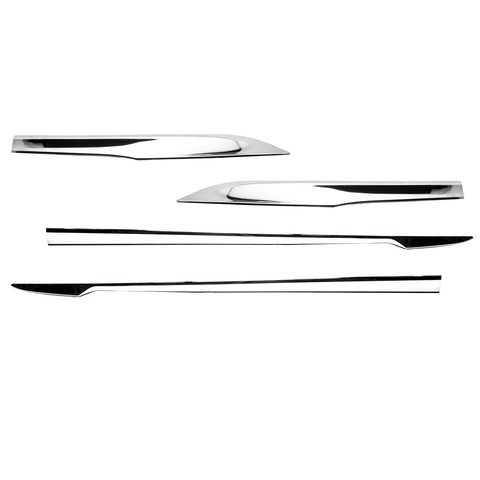 4x Chrome Stainless Steel Car Body Door Side Molding Trim Cover for Honda Civic 4 Door 2016-2018