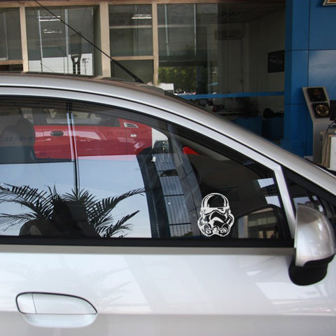 3x Star Wars Storm Trooper Silver JDM Vinyl Stickers Universal Fit Decals