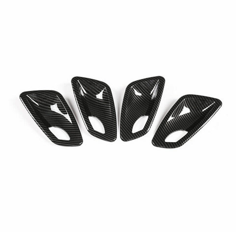 4pcs Carbon Fiber Style Car Inner Door Handle Bowl Frame Cover Trim for BMW 3 Series E90 Sedan 2005-2012