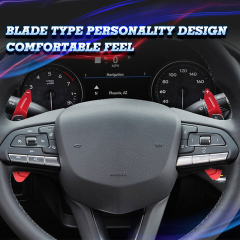 Red Alloy Steering Wheel Paddle Shifter Extension For Cadillac CT4 CT5 XT4 XT6