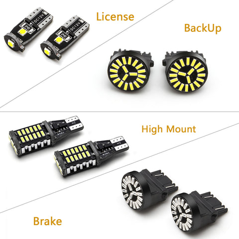 8pcs for Ford F-150 2015 2016 2017 LED High Mount Cargo Light + Backup Reverse Light + License Plate Lamp + Brake Stop Light, Bright White Red LED Tailgate Lamp Package Kit