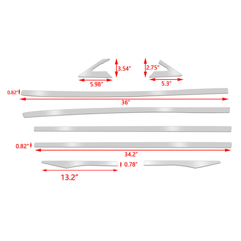 For Honda Civic 10th 2016 2017 2018 2019 2020 4-Door Stainless Steel Lower Window Frame Door Cover Molding Trim (8 Pieces)