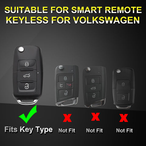 Key Fob Cover for VW Volkswagen Golf GTI Passat Beetle Tiguan Polo EOS Jetta MK1-MK6 3 Buttons,Soft TPU Full Protection Key Shell Case Smart Remote Entry,Brown
